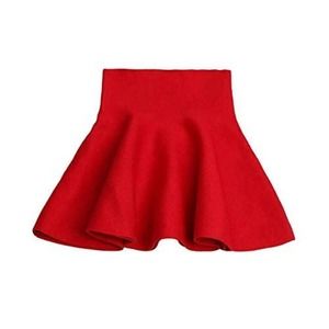 Girls' High Waist Knitted Flared Pleated Skirt- Size 5-6 years